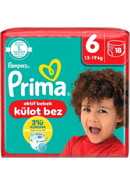 Prima Külot Bez, 6 Numara Bebek Bezi, 18 Adet fiyatları