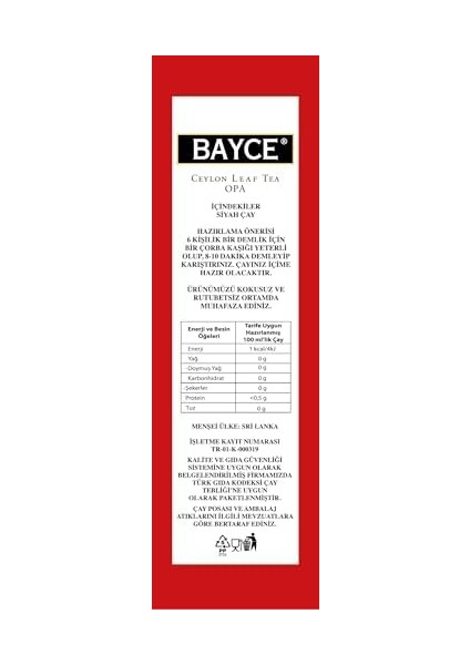 Beta Bayce Opa Siyah Çay 500 gr fiyatları