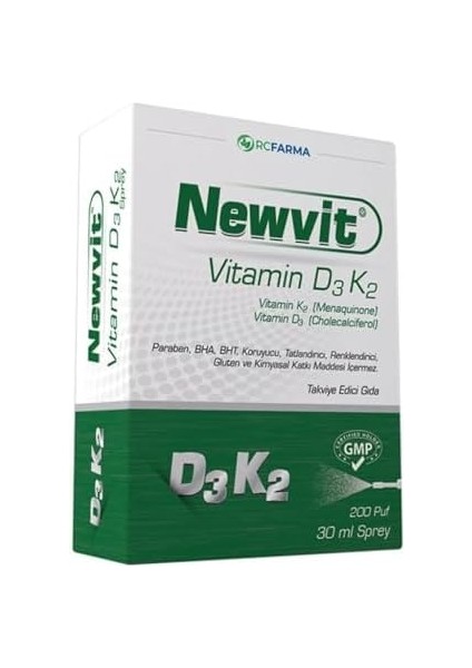 Rc Farma Newvit Vitamin D3 K2 Sprey 30ML