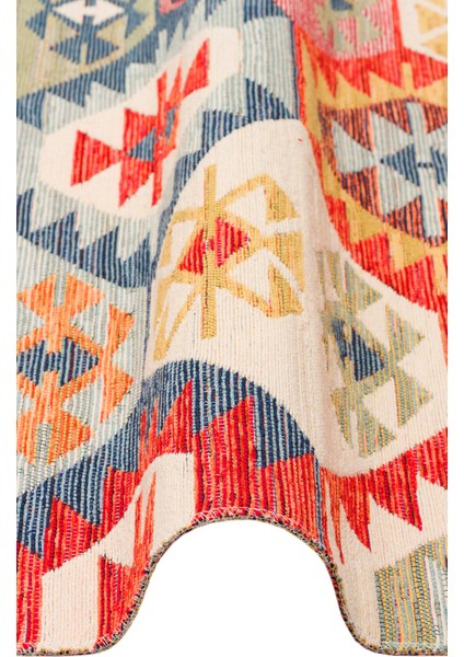 Ürgüp 01 Multy %100 Pamuk ile Üretilen Etnik Desenlere Sahip Yıkanabilir Çift Taraflı Ince Yıkanabilir Kilim fırsatları