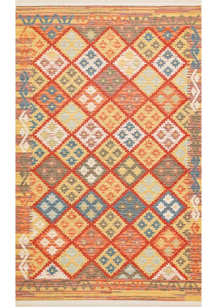 Ürgüp 05 Terra %100 Pamuk ile Üretilen Etnik Desenlere Sahip Yıkanabilir Çift Taraflı Ince Yıkanabilir Kilim fiyatları