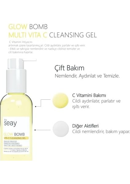 Glow Bomb Multi C Vitamini Temizleme Jeli | Aydınlatıcı, Parlatıcı, Arındırıcı ve Temizleyici