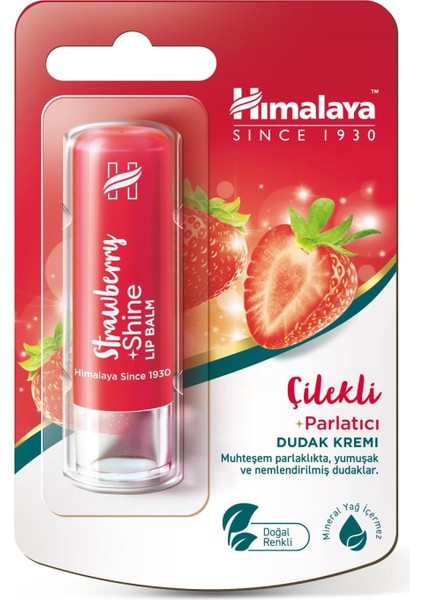 Himalaya Parlatıcı Dudak Kremi, Lip Balm, Çilek, Kayısı Çekirdeği Yağı, NEMLENDIRICI,%100 Doğal Renk, Silikon Içermez, 4,5 gr fiyatları