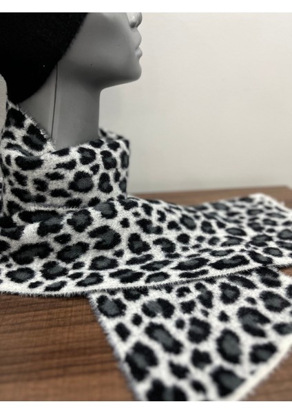 Kadın Leopar Desenli Kışlık Atkı Bere Takımı – Yumuşak Tüylü Akrilik Ikili Set – Sıcak Tutucu fırsatları