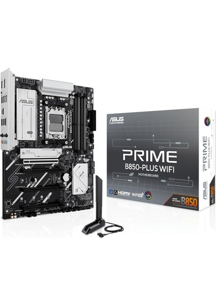 Prıme B850-PLUS Wıfı Amd B850 Am5 Ddr5 8000 Dp HDMI 3x M2 Usb3.2 Wifi 6e + Bt Aura Rgb 2.5gbit Lan Atx 8+2+1 Güç Aşamaları, 1xgen5 M.2, Advanced Aı Pc-Ready