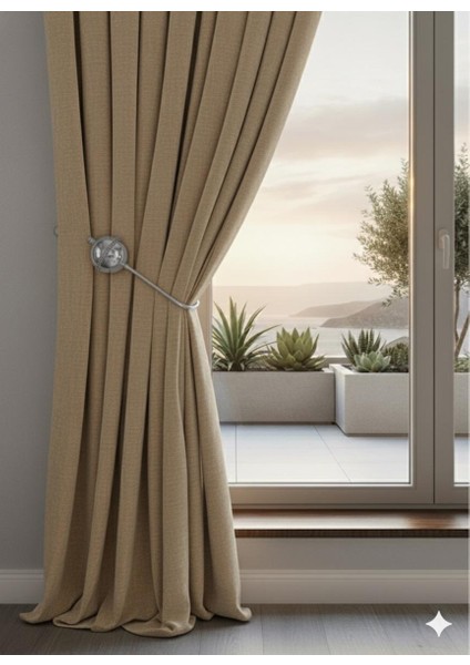 Kornişe Takılan Metal Kolbağı Perde Aksesuarı 1 Adet (Duvar Delmeden Kolay Montaj)