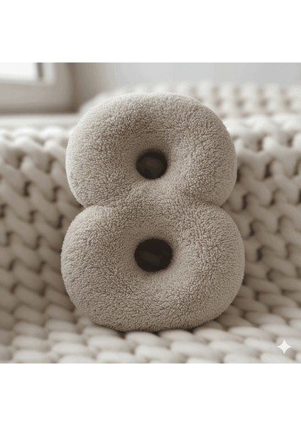 Morbido 8 Rakamı, Yastık, Kırlent, Elyaf Dolgulu, Welsoft , 40 cm