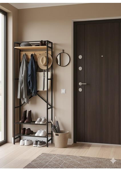 Tridihome Modern Metal Raflı Açık Gardırop Elbise Askılığı Portmanto Ayakkabılık fırsatları