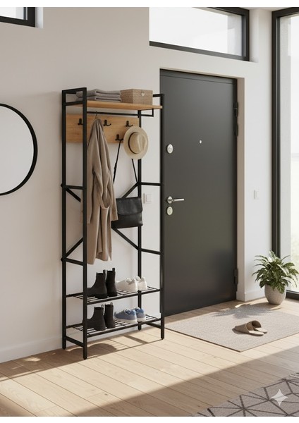 Tridihome Modern Metal Raflı Açık Gardırop Elbise Askılığı Portmanto Ayakkabılık indirimleri