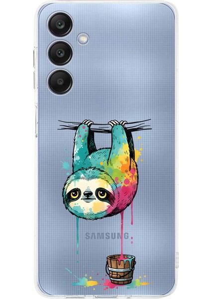 Samsung Galaxy A26 ile Uyumlu Splash Tembel Hayvan Tasarımlı Şeffaf Silikon Kılıf