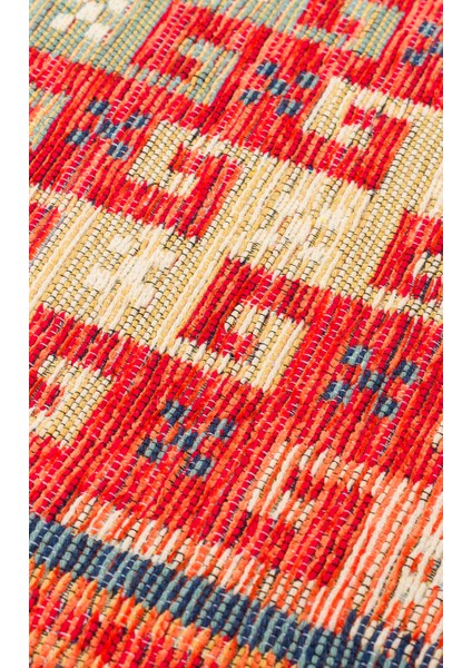 Ürgüp 11 Terra %100 Pamuk ile Üretilen Etnik Desenlere Sahip Yıkanabilir Çift Taraflı Ince Yıkanabilir Kilim indirimleri