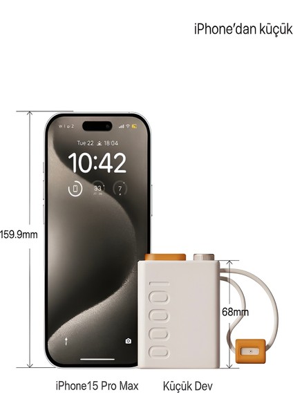 Mini Powerbank 22.5W Pd Hızlı Şarj Type-C & Lightning Kablolu LED Göstergeli Taşınabilir Şarj Cihazı indirimleri