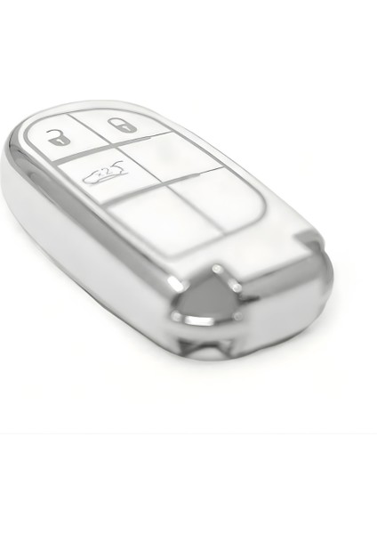Fiat Egea Cross & 500X Uyumlu Anahtar Kılıfı – Beyaz Gümüş | Jeep Cross Start-Stop Anahtar Koruma Kılıfı modelleri