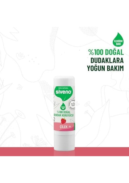Siveno %100 Doğal Dudak Koruyucu Çilek Bitkisel Lipbalm Dudak Kremi Nemlendirici Parlatıcı Onarıcı 6g modelleri