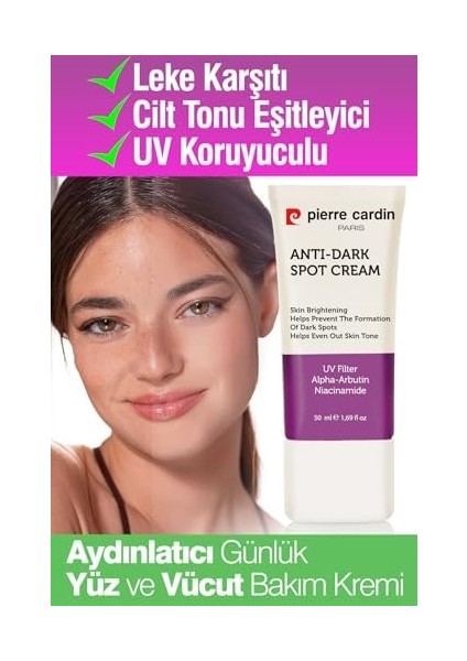 Pierre Cardin Leke Karşıtı ve Cilt Tonu Eşitleyici, Uv Koruyuculu, Aydınlatıcı Günlük Bakım Kremi Yüz ve Vücut 50 ml fiyatları