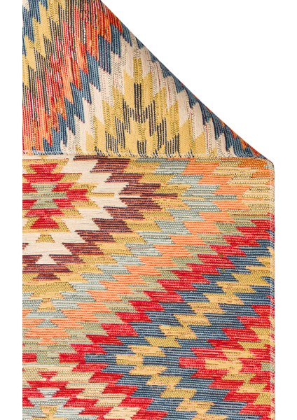 Ürgüp 07 Terra %100 Pamuk ile Üretilen Etnik Desenlere Sahip Yıkanabilir Çift Taraflı Ince Yıkanabilir Kilim modelleri