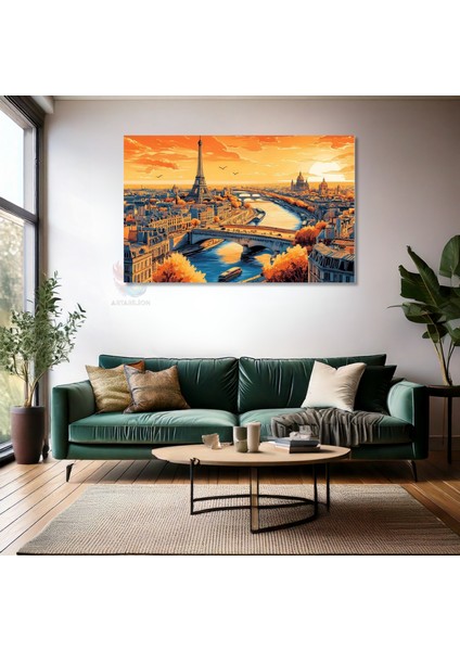 Yatay Kanvas Tablo Kus Bakisi Paris Modern Duvar Tablosu Kanvas Salon Ofis Tablosu fiyatları