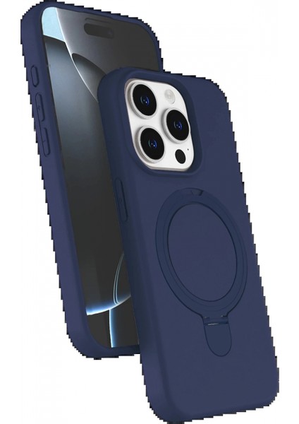 Apple iPhone 14 Pro Max Regal Magsafe Standlı Kapak - Lacivert