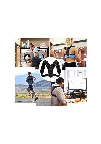 Luti Concept Deri Desenli Kemerli Ortopedik Omuz Dik Duruş Korsesi Ayarlanabilir Ortopedik Sırt Bel Omuz Korsesi