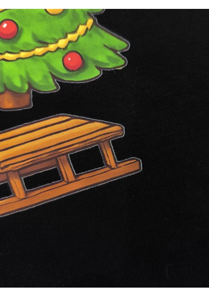 Yılbaşı Temalı Pamuklu Unisex Kısa Kolu Çocuk Eşofman Takımı