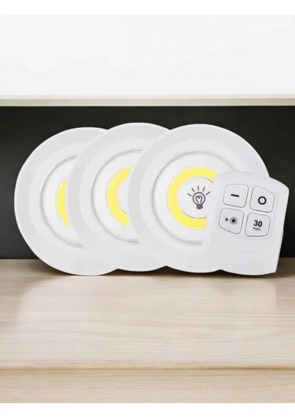 Ieg Spot Lamba LED Işık 3'lü Uzaktan Kumandalı Pilli Yapışkanlı Kablosuz fiyatları