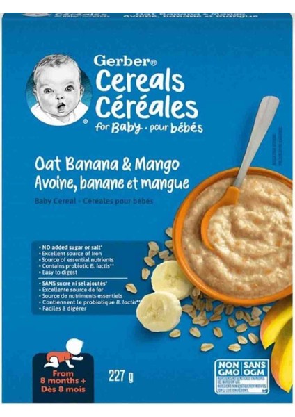 Cereals-Oat Mango Banana-Mango&muz Yulaflı Kaşık Maması 227 Gr-8. Aydan Itibaren-3. A