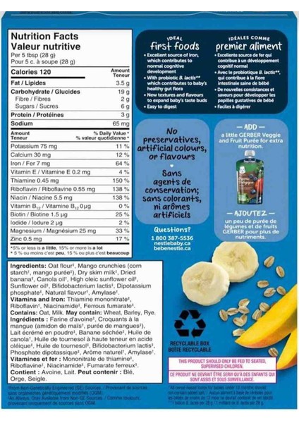 Cereals-Oat Mango Banana-Mango&muz Yulaflı Kaşık Maması 227 Gr-8. Aydan Itibaren-3. A fiyatları