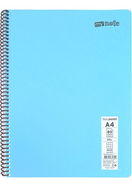 Mynote Defter Flex Pastel A4 72 Yp Kareli