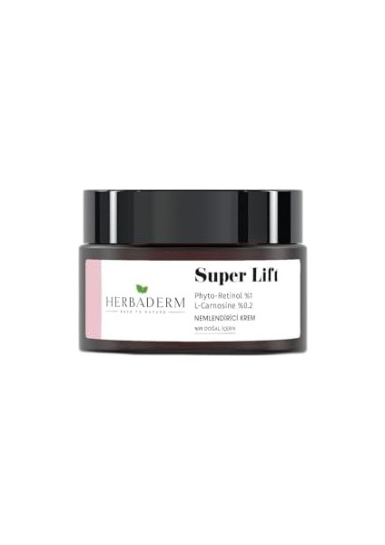 Bıo Balance Herbaderm Sıkılaştırıcı, Leke Oluşumuna Karşı Mavi Işık Koruma Sağlayan Nemlendirici Krem Super Lıft Phyto-Retinol%1 (Bakuchiol) + L-Carnosine%0.2%99 Doğal Içerik