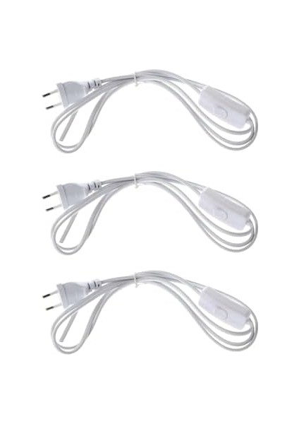 Adet Fişli Anahtarlı Arapuarlı Hazır Kablo | 2 Metre, 0.50 Mm² Beyaz |,, Masa Lambası, LED Trafosu Için Pratik Uzatma Kablosu (3) fiyatları