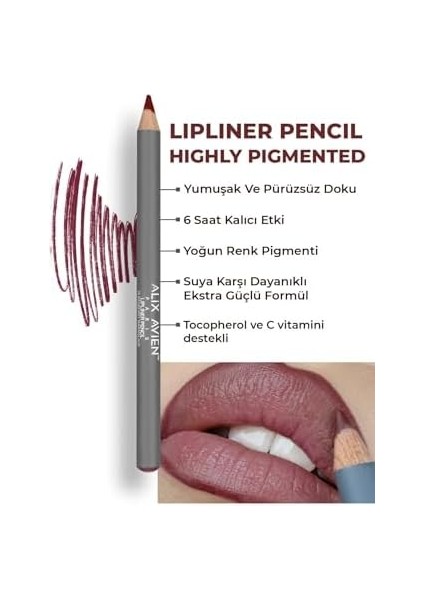 Alıx Avıen Uzun Süre Kalıcı Dağılma Yapmayan Nemlendirici Dudak Kalemi - Lipliner Pencil 18 Raspberry Marmalade