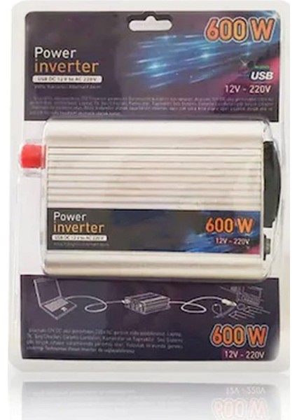 600W 12V Çevirici Invertör Araç Elektirik Çeviricisi 1410