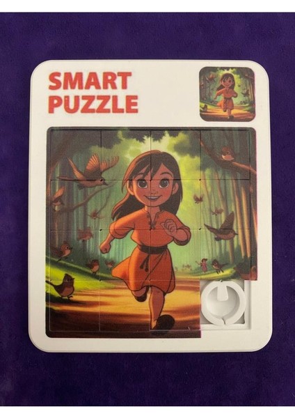 Smart Puzzle Kız Çoçuk Temalı Kaydırmalı 16 Parça Yapboz 9x9 Boyutunda