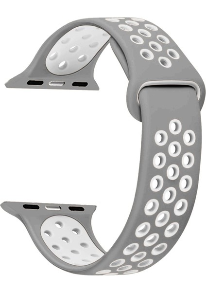 Series 8 45MM Için Kordon Sport Kayış Gri Beyaz