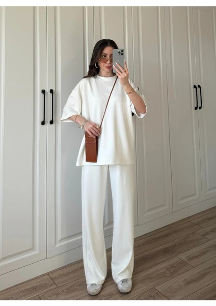 Kadın Modal Oys Kumaş Kısakol Eşofman Alt Üst Takım Bordo Beyaz fırsatları