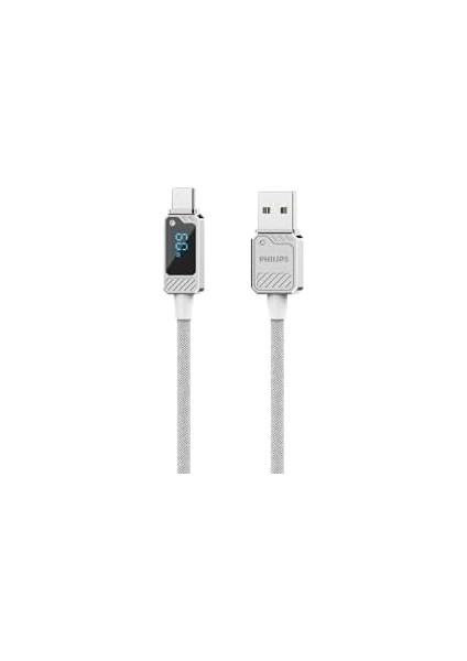 DLC5011A Usb-A - Type-C Şarj Kablosu, 60W, Hızlı Şarj, 6A Yüksek Akım, 1 Metre, Naylon Örgülü, Dijital Göstergeli (Beyaz) fiyatları