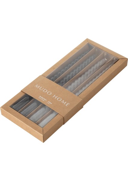 Concept 4lü Şamdan Mum Degrade Gri-Siyah 25CM