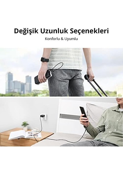 Örgülü Micro-Usb & Usb-A Data ve Şarj Kablosu, 1.5 Metre, Beyaz fiyatları