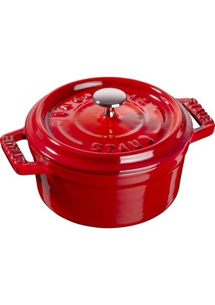 Mini Cocotte, Indüksiyonlu, Dökme Demir, Kiraz Kırmızısı, 10 Cm, 13 x 10 x 7 Cm, 1 Adet