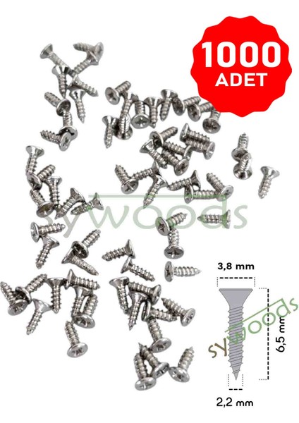 6,5 mm Mini Hobi Vidası Nikel 1000 Adet indirimleri