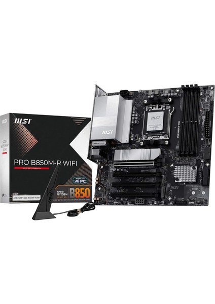 Msı Pro B850M-P Wıfı, Am5 Anakart, Matx Form Faktör, Ddr5 8200MHZ Oc, HDMI Dp, 3x M.2, USB 10GBPS, 5g Lan, Wifi 7
