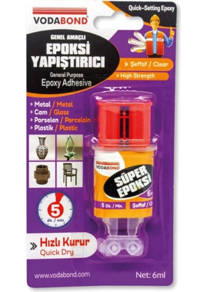 Epoksi Şırınga 6g, Şeffaf
