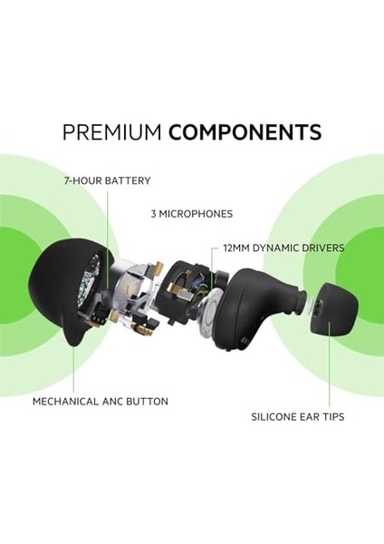Soundform Hibrit Anc, Ipx5 Ter ve Suya Dayanıklı Kablosuz Kulaklık, Siyah Özellikli Bluetooth Kulaklık ile Gerçek Kablosuz Kulaklık modelleri