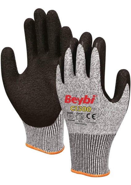 GKMPWXYZ_3D58A3 CL300 Lateks Kaplı Kesilmeye Dirençli Eldiven Çift No 9