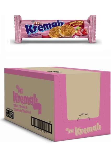 Eti Çilekli Kremalı Bisküvi 61 G x 24 Adet