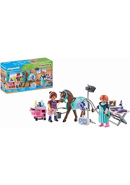 71241 Country Atlar Için Veteriner, Midilli Çiftliği, At Oyuncakları,, Yaratıcı Rol Yapma, Oyun Seti, 4 Yaş ve Üzeri Çocuklar Için Uygun modelleri