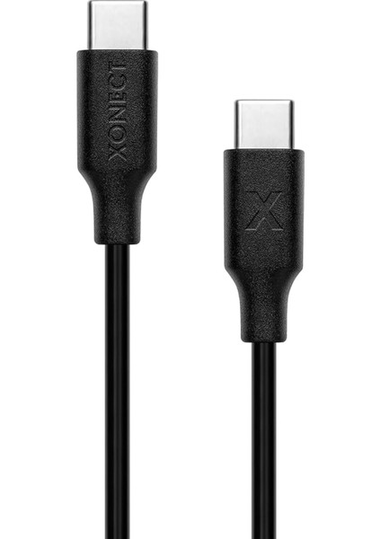 Type-C To Type-C ile Uyumlu ve ile Uyumlu Hızlı Şarj ve Data Kablosu 40 cm (Siyah)