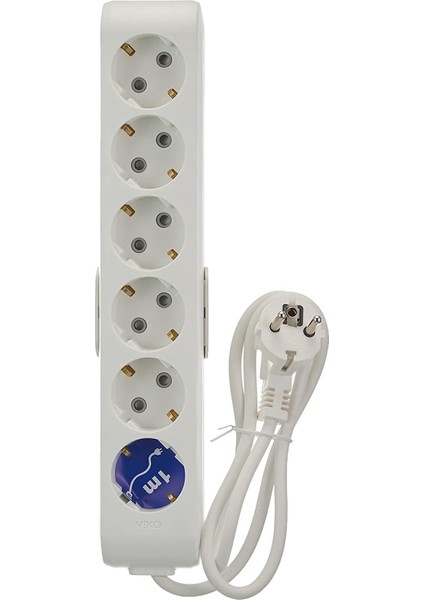 Multi-Let Priz Topraklı Kablolu Çocuk Korumalı 1 mt