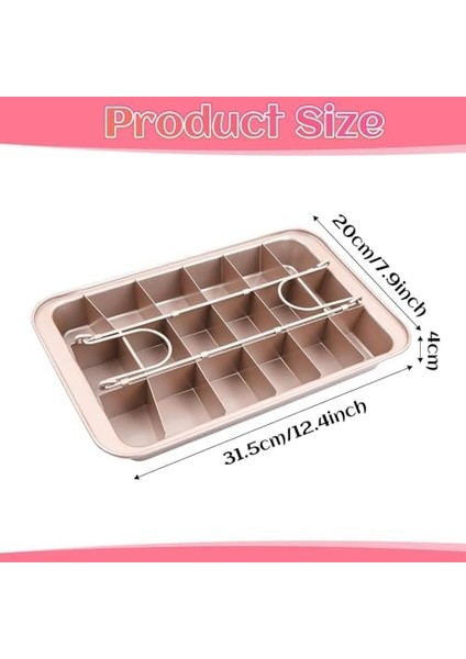 18 Gözlü Ayarlanabilir Karbon Çelik Brownie Kek Kalıbı – Yapışmaz Kaplama, Paslanmaz ve Dayanıklı Tasarım, Profesyonel Sunumlar Için Mükemmel Seçim modelleri