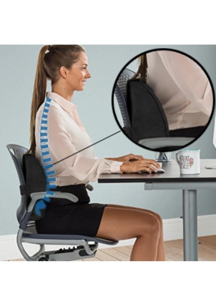 Visco Ortopedik Bel Sırt Dayama Yastığı Visko Koltuk Bel Desteği